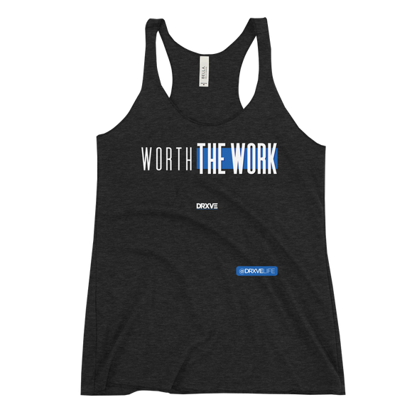 WORTH THE WORK - DRXVE WorkShirt™ Women's Black Racerback Tank