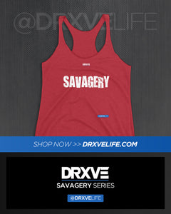 SAVAGERY RED - DRXVE Triblend Racerback Tank